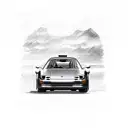 Porsche 964 drifting tattoo design idea