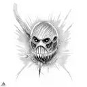 attack on Titan  bird with scarf in mouth tattoo design idea