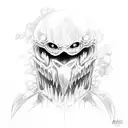 attack on Titan  bird with scarf in mouth tattoo design idea