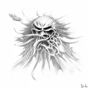 attack on Titan  bird with scarf in mouth tattoo design idea