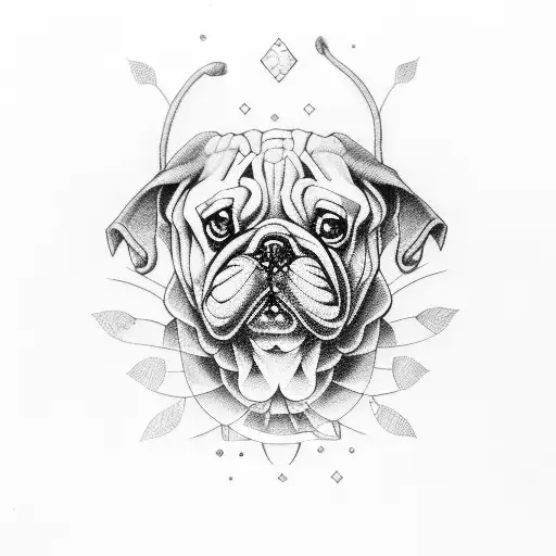 bulldogue frances old school tattoo design idea