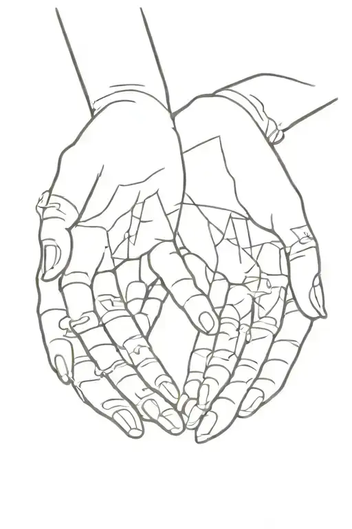 hands of Laura Palmer and zig-zag pattern from twin peaks tattoo design idea