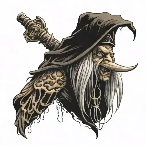 baba yaga witch tattoo design idea