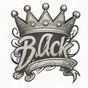 the name derick in graffiti style with a crown over the name tattoo design idea
