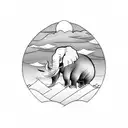 babar surfing tattoo design idea