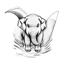 babar surfing tattoo design idea