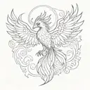 phoenix flying tattoo design idea