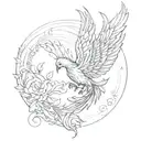 phoenix flying tattoo design idea