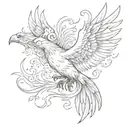 phoenix flying tattoo design idea