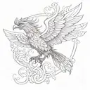 phoenix flying tattoo design idea