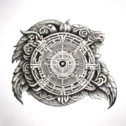 Mayan calendar tattoo design idea