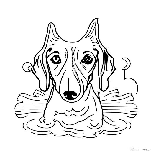 Dog dachshund tattoo design idea