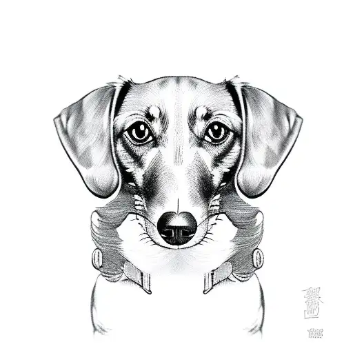Dog dachshund tattoo design idea