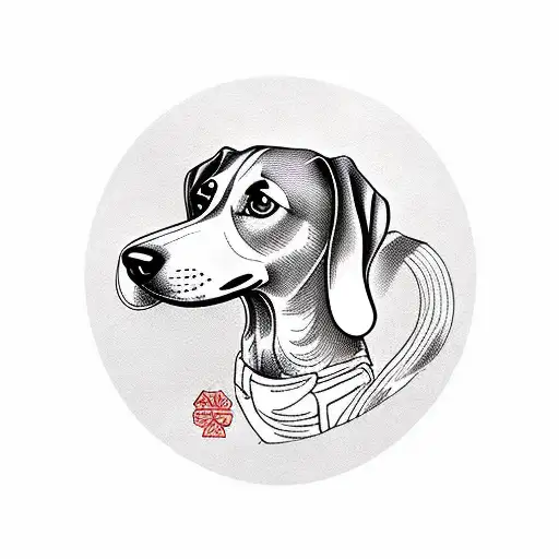 Dog dachshund tattoo design idea