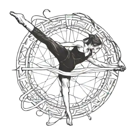 gymnastics skipping tattoo design idea