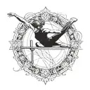 gymnastics skipping tattoo design idea