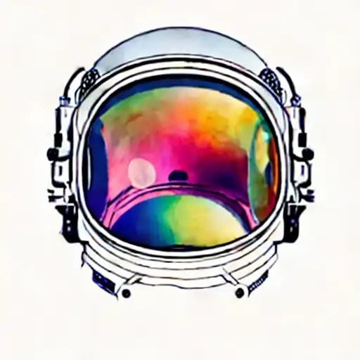 an astronaut's helmet tattoo design idea
