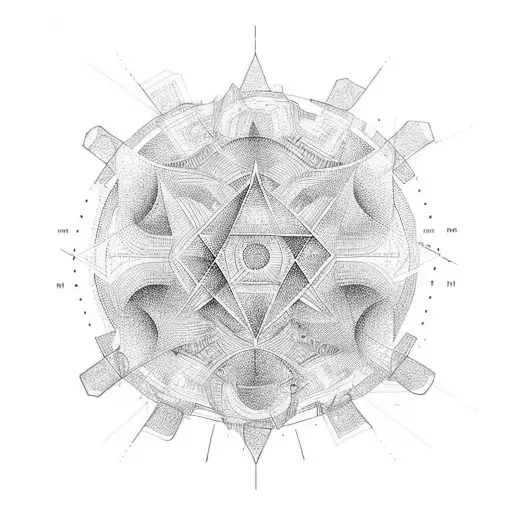 mathematic delta with shadows tattoo design idea