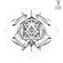 mathematic delta with shadows tattoo design idea