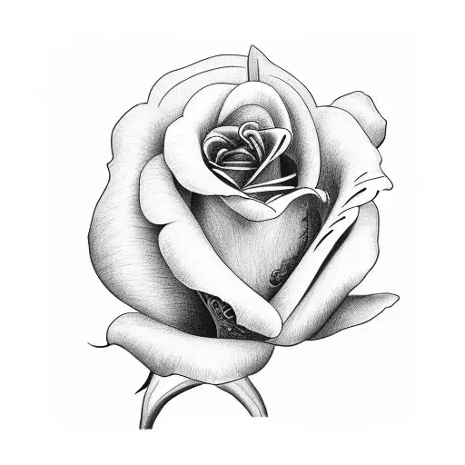 Rose and tulip tattoo design idea