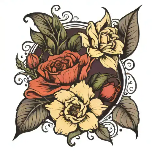 birth flowers january february june october tattoo design idea
