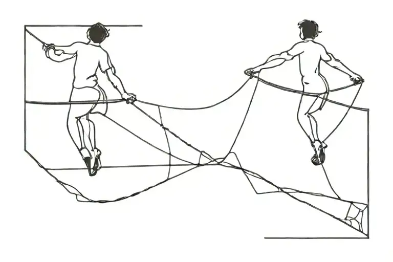 tightrope walker phillip petit silhouette tattoo design idea