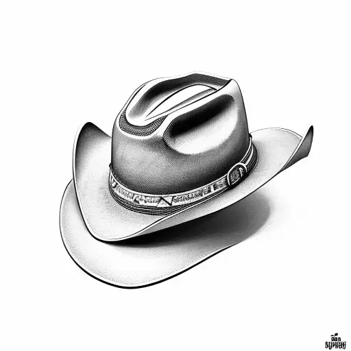 Traditional Cowboy Hat (frontal) Through Which A Tattoo Idea -  BlackInk AI