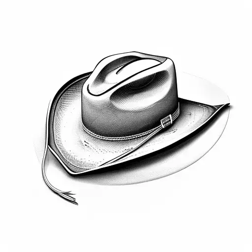 Traditional Cowboy Hat (frontal) Through Which A Tattoo Idea -  BlackInk AI