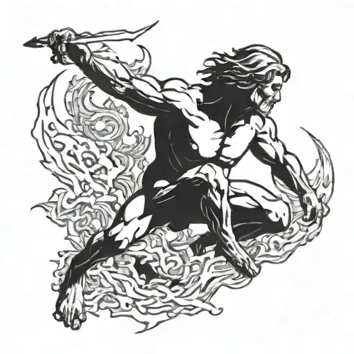 Prometheus stealing fire tattoo design idea