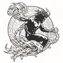 Prometheus stealing fire tattoo design idea