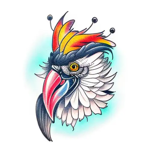 black cockatoo  tattoo design idea