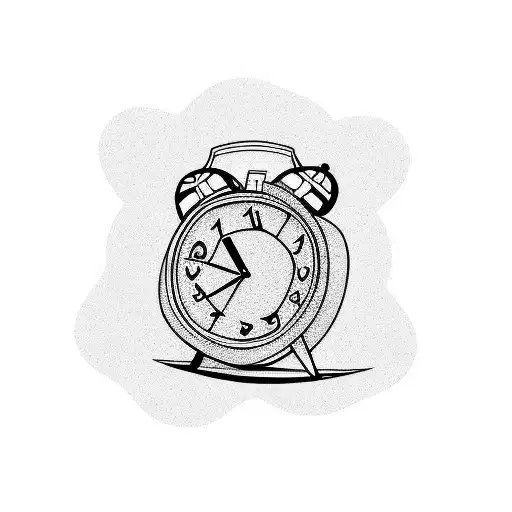alarm clock last call tattoo design idea