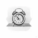 alarm clock last call tattoo design idea