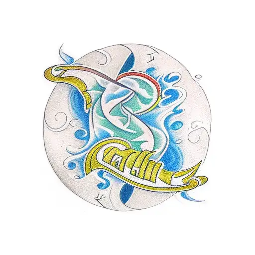 The four elements in a row with the letters J in fire, C in earth, M in air and P in water tattoo design idea