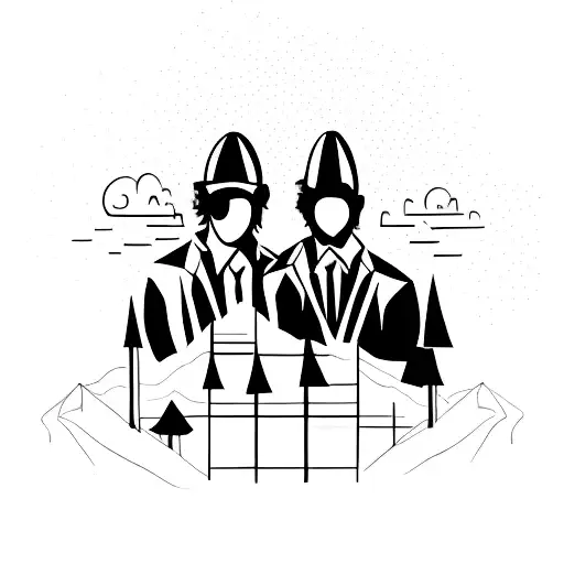 Minimalistic design featuring the silhouettes of a father and son holding hands tattoo design idea