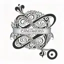 Infinity Symbol with names tattoo design idea