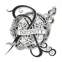 Infinity Symbol with names tattoo design idea
