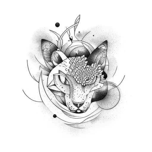 A graphic designer's tools transformed into a nature scene tattoo design idea