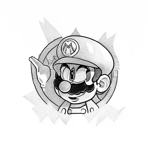 super mario tattoo design idea