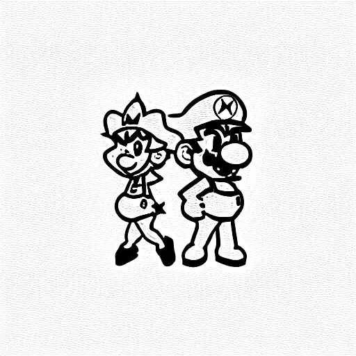 Super mario and bowsette couple  tattoo design idea