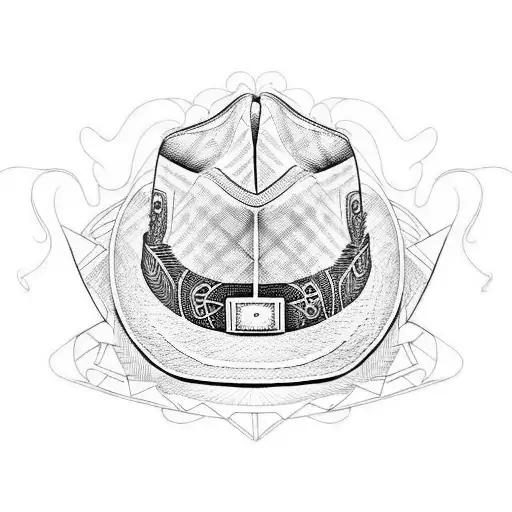 cowboy boots and cowboy hat on top  tattoo design idea