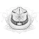 cowboy boots and cowboy hat on top  tattoo design idea