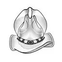 cowboy boots and cowboy hat on top  tattoo design idea