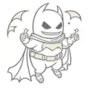 cute ghost dressed as batman  tattoo design idea