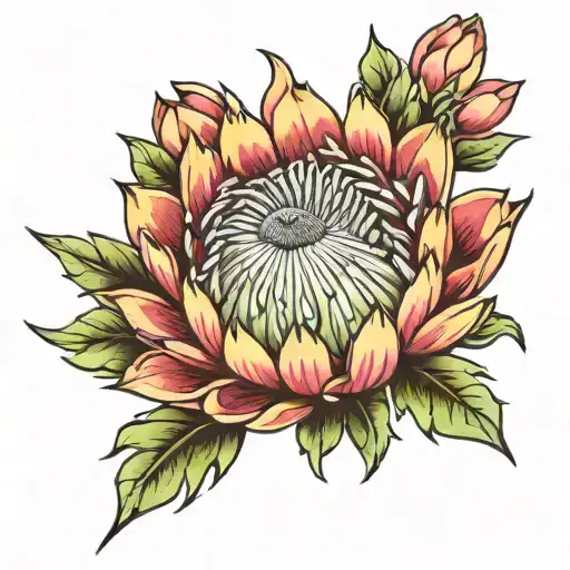 protea flower   tattoo design idea