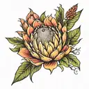 protea flower   tattoo design idea