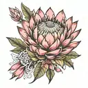 protea flower tattoo design idea