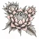 protea flower pink tattoo design idea