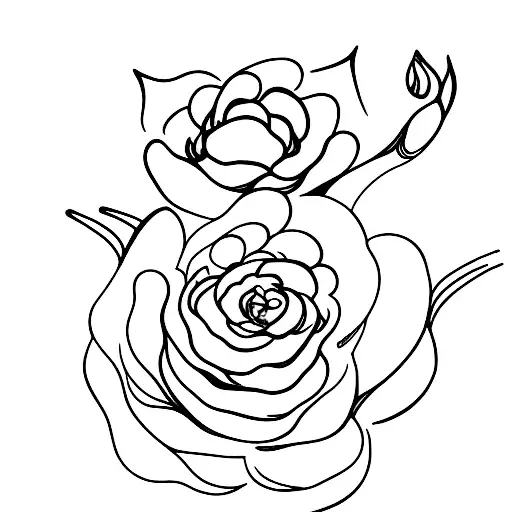 A delicate flower blooming under a crescent moon tattoo design idea