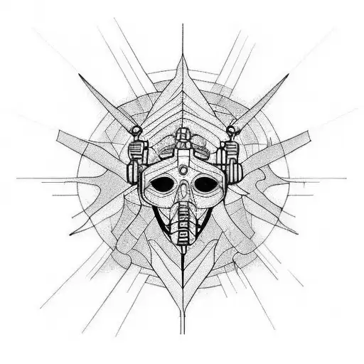 A cybernetic spine  tattoo design idea